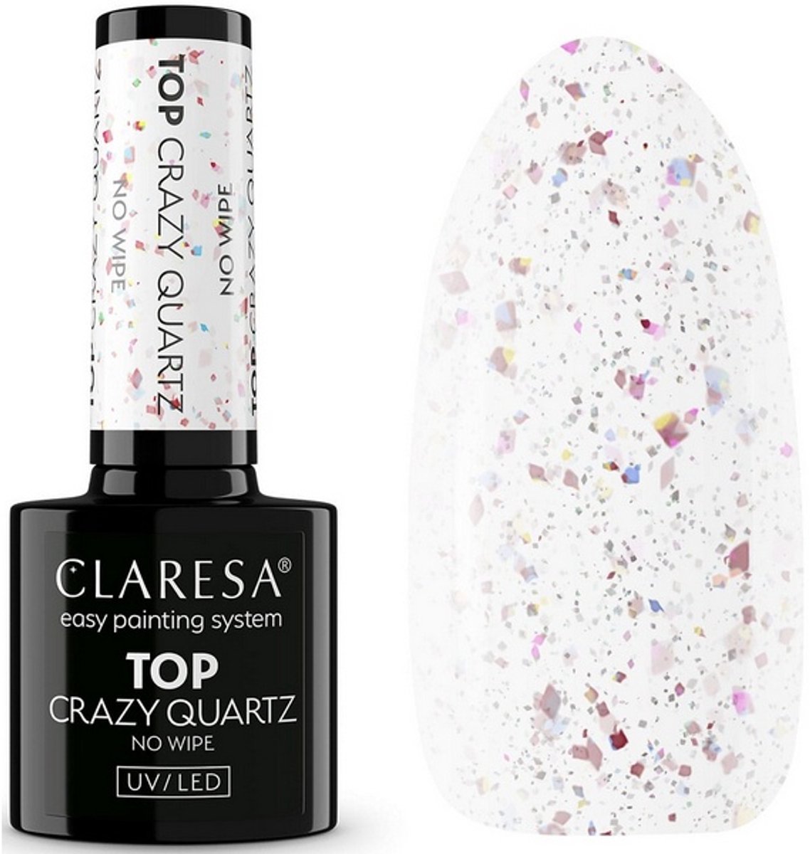 CLARESA TOP CRAZY QUARTZ UV/LED TOP COAT 5 GRAM