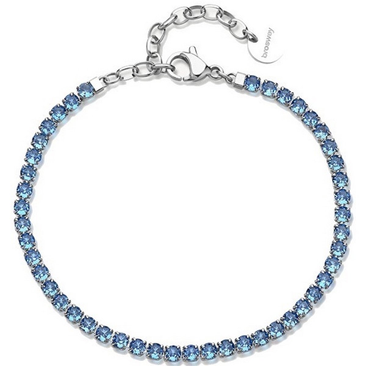 BROSWAY DESIDERI BEI107 STAINLESS STEEL ARMBAND MET BLAUWE ZIRKONIA'S 1 STUK
