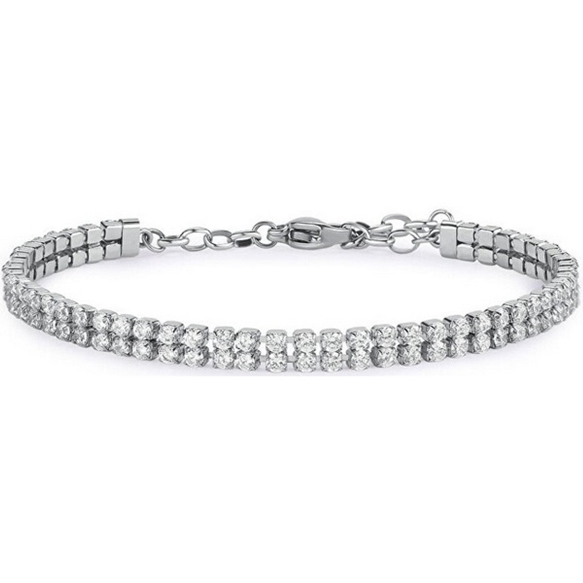 BROSWAY DESIDERI BEI096 DUBBELE STAINLESS STEEL ARMBAND MET ZIRKONIA'S 1 STUK