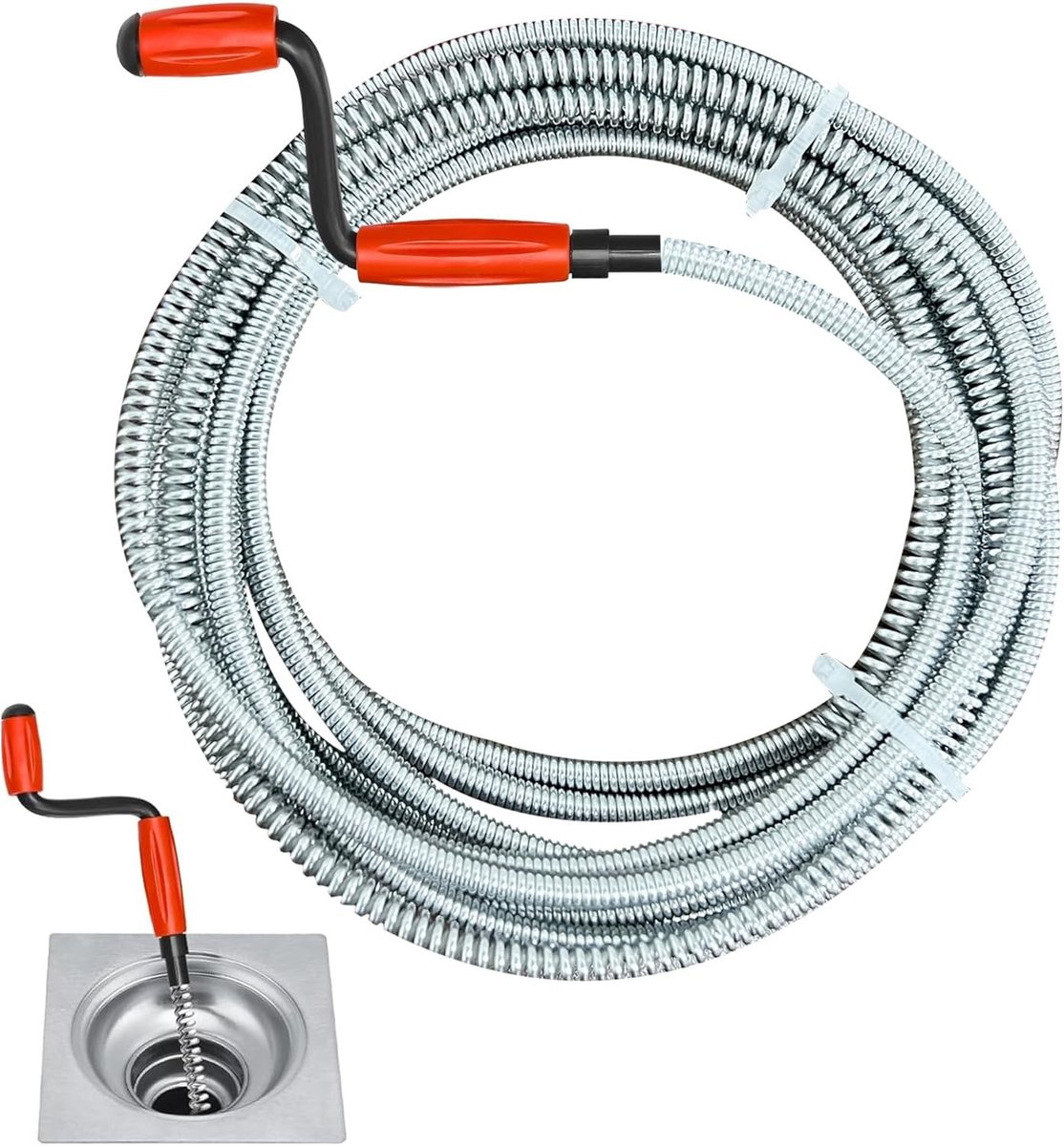 Drain ontstopper met pendulum 5 m × 6 mm, effectief voor gootstenen en toilet, ideaal voor badkamer en keuken