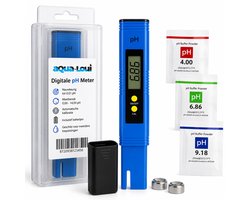 Aqua-Loui® - Digitale pH Meter - Inclusief Kalibratiepoeders & Batterijen - pH Tester voor Aquarium, Zwembad, Drinkwater, Vijver & Hydroponics