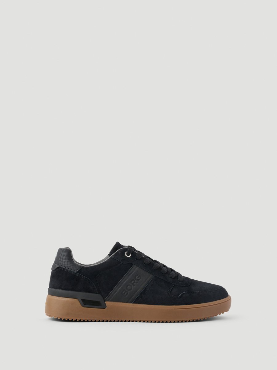 Björn Borg Spin Suede Sneaker Heren Lage Schoen Mannen - Zwart - Suede - Maat 45