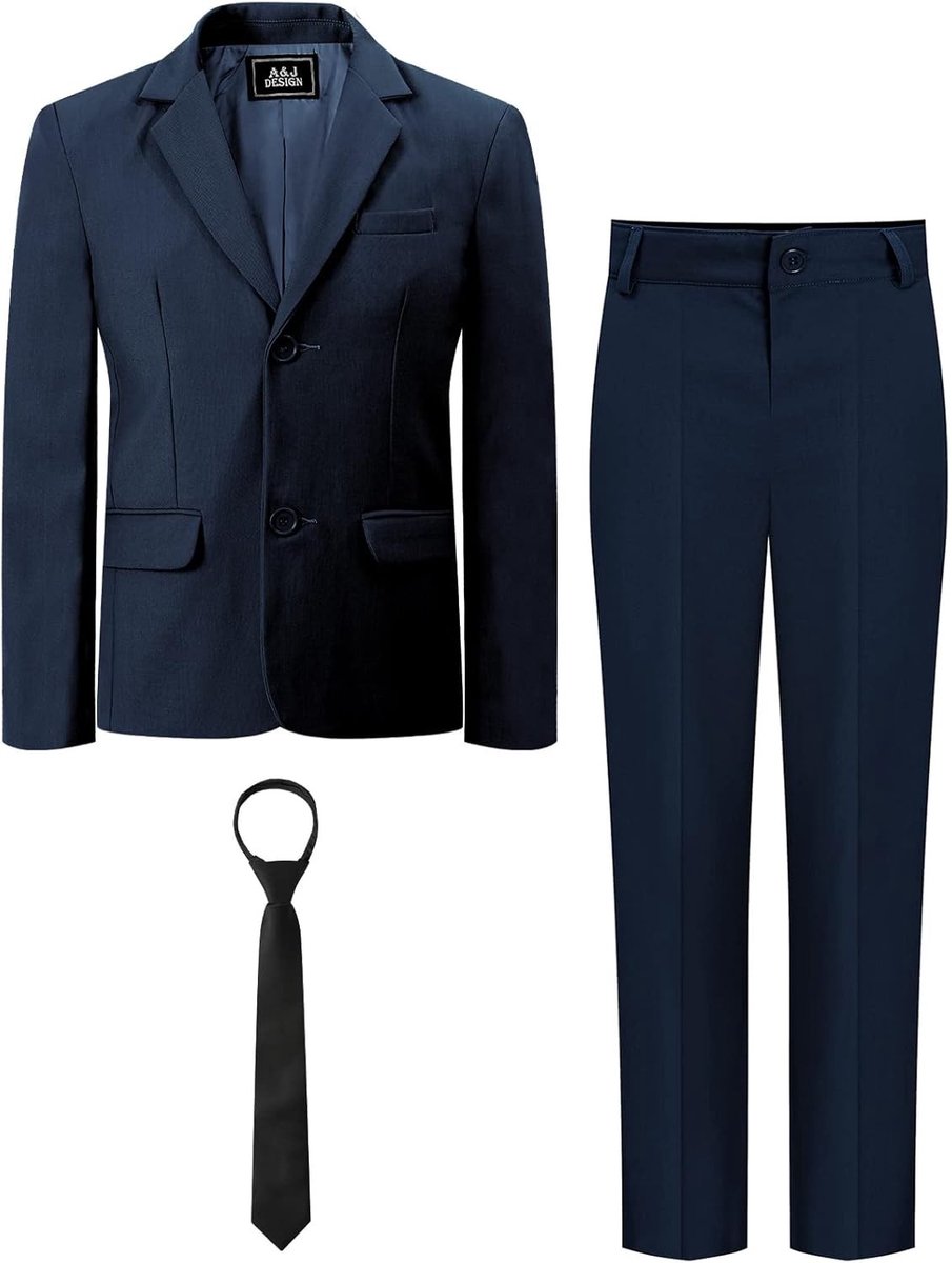 Jongens 3-delige kostuum met jasje, broek en stropdas voor 7-15 jaar, perfect voor feesten en speciale gelegenheden