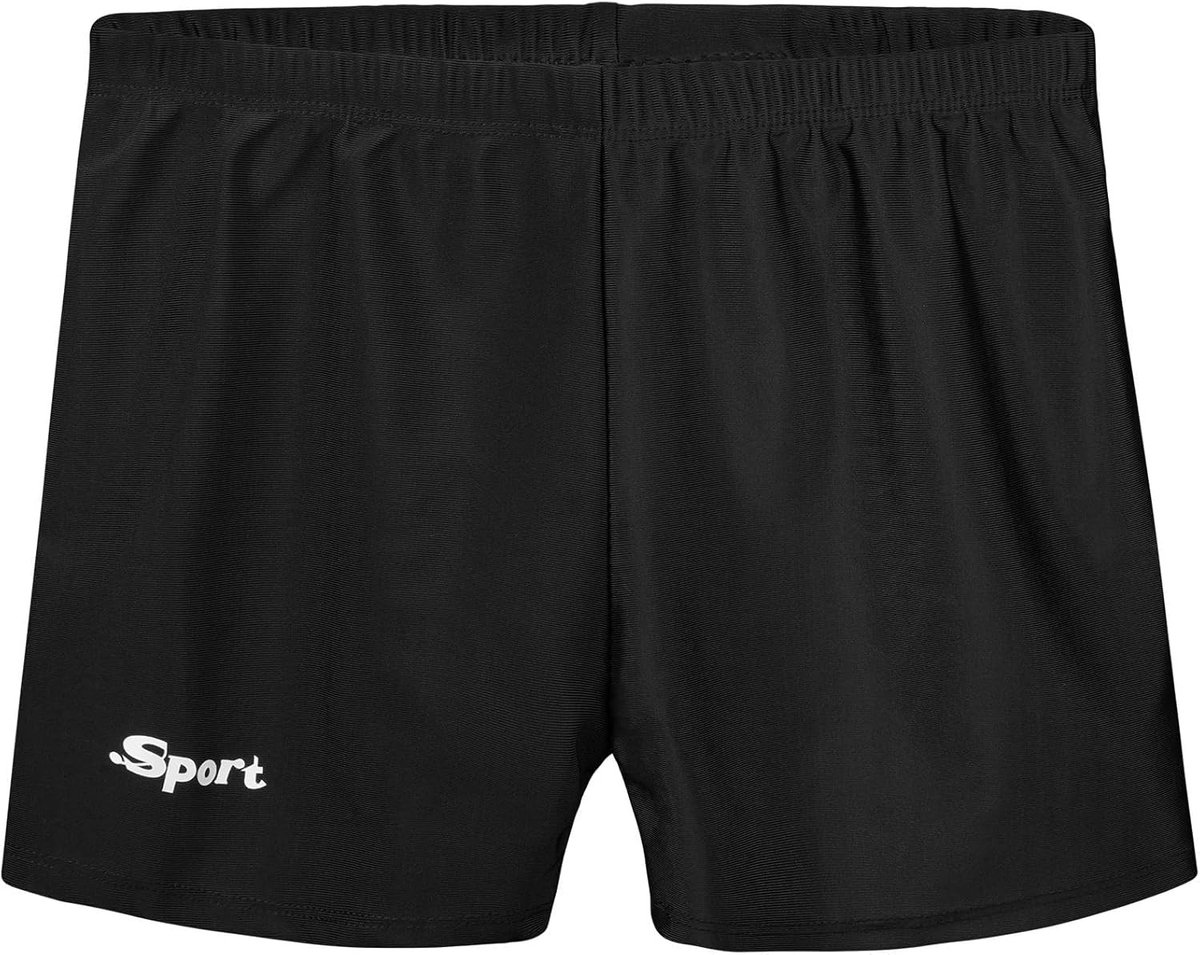 Zwarte jongens zwemshorts met elastische taille, comfortabele strandshorts voor kinderen, ideaal voor zwemmen en spelen op het strand (maat 12)