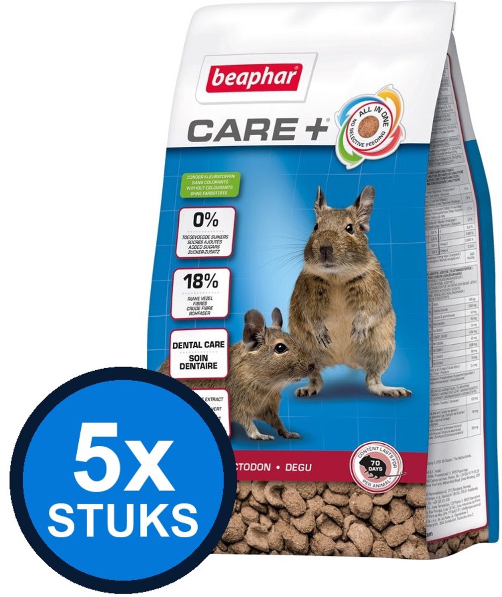 5x Beaphar - Care+ degoe 700gr - Knaagdierenvoer - 700 g
