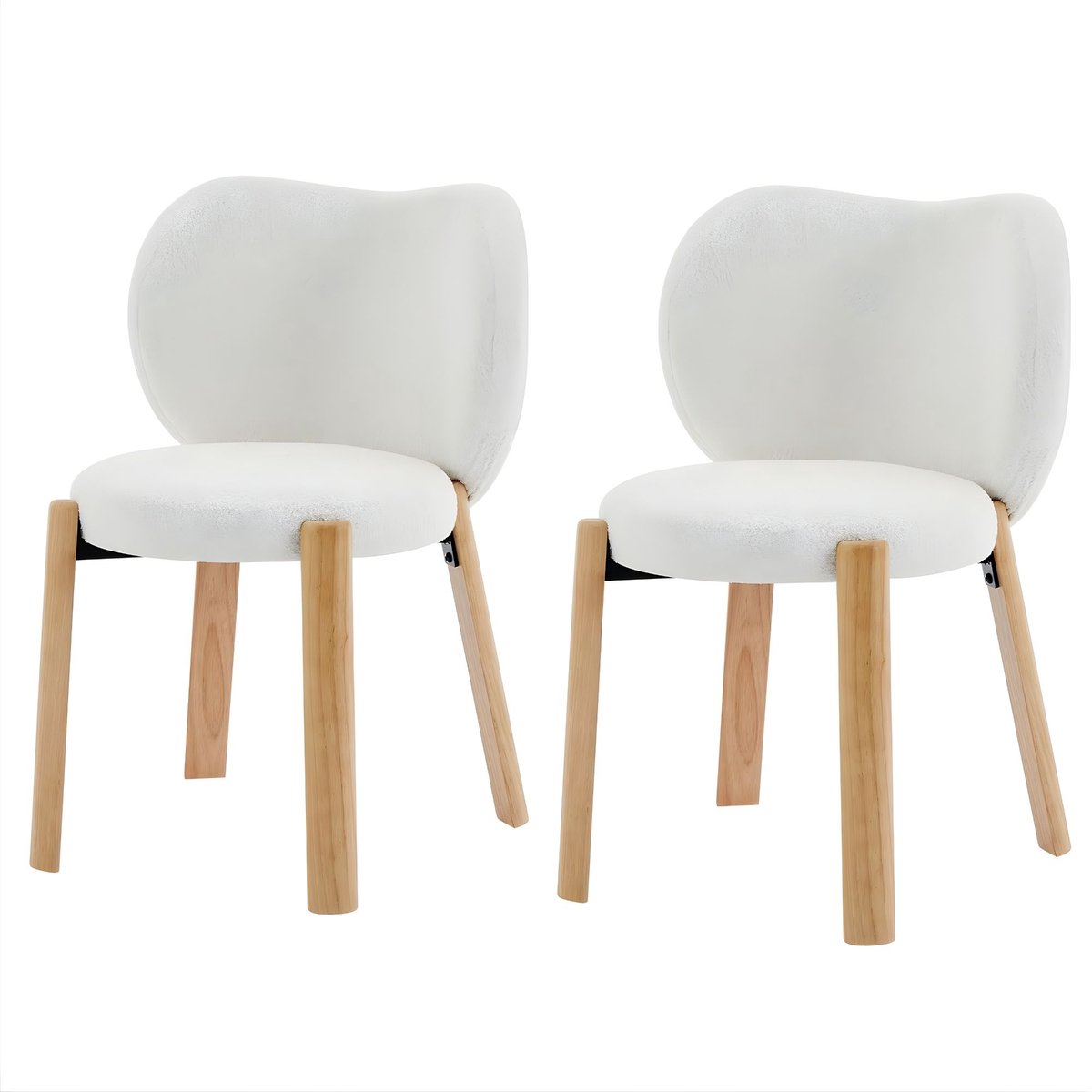 Happiq Fauteuil Set - Hout en Metaal - voor woonkamer en slaapkamer - White - voor Thuis en Professioneel Gebruik