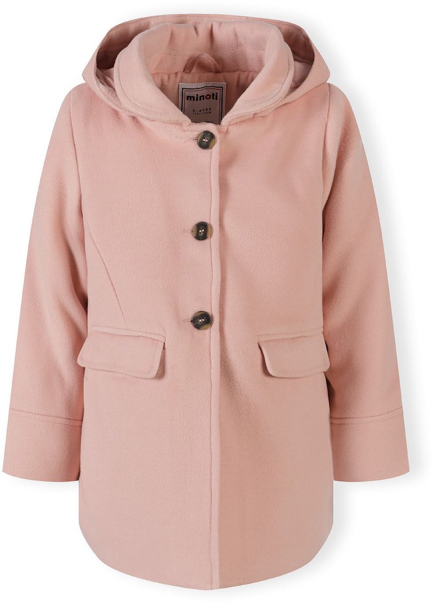 Minoti winterjas meisjes gevoerd met capuchon - viscose - roze