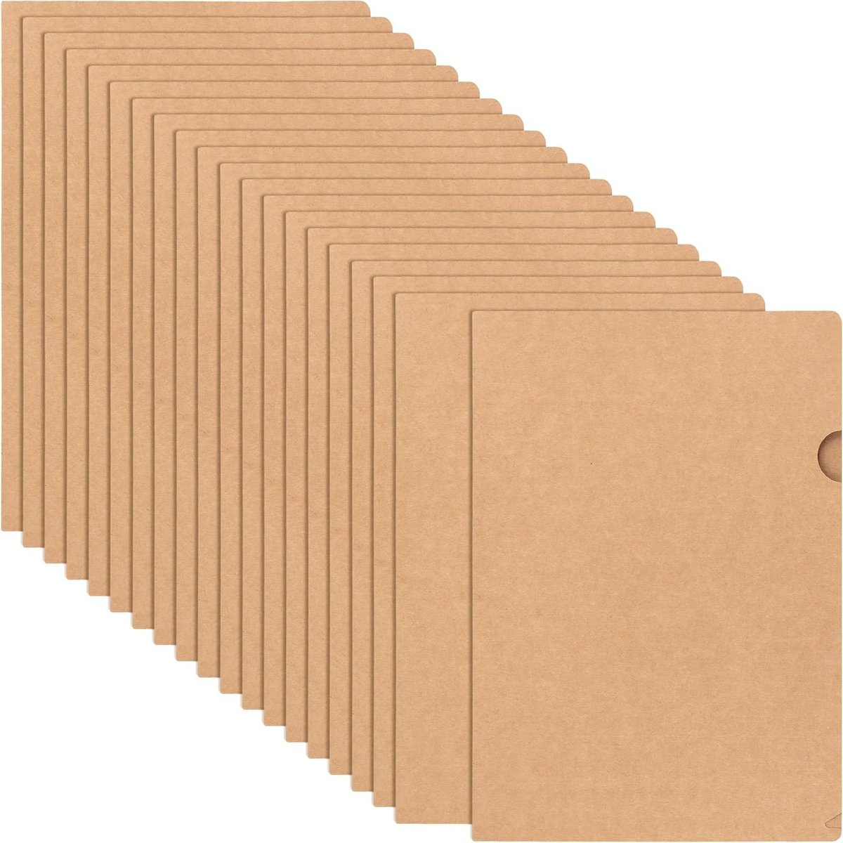 20 Stuks Presentatiemappen A4 van Kraftpapier, Documentenmap met Boven- en Zijopening, Ideaal voor Vergaderingen en Rapporten, Bruin
