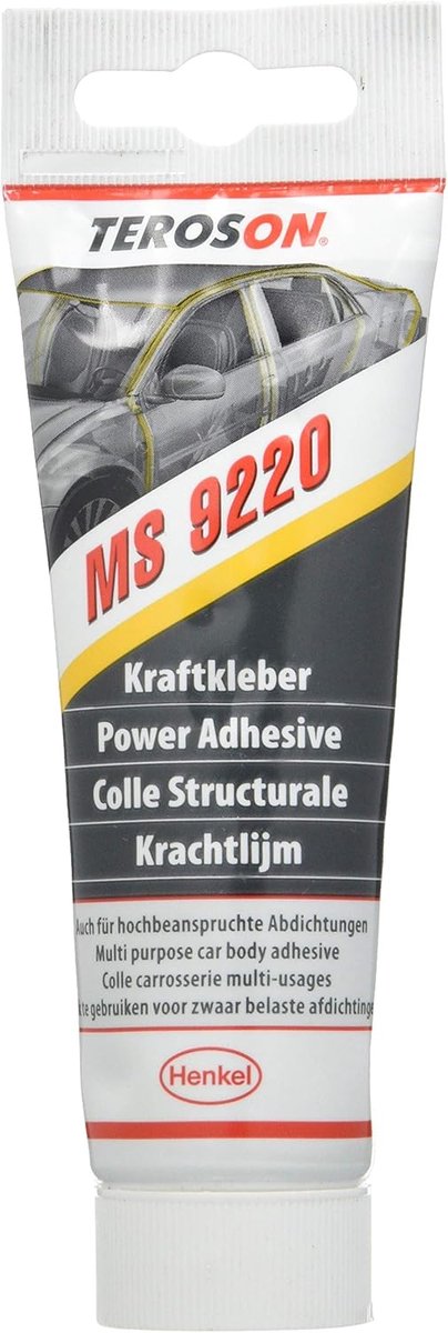 Thijox - TEROSON MS 9220 - Sterke eencomponentenlijm voor lijmen en afdichten - Oplosmiddelvrije montagelijm - Elastische carrosserielijm - 80 ml