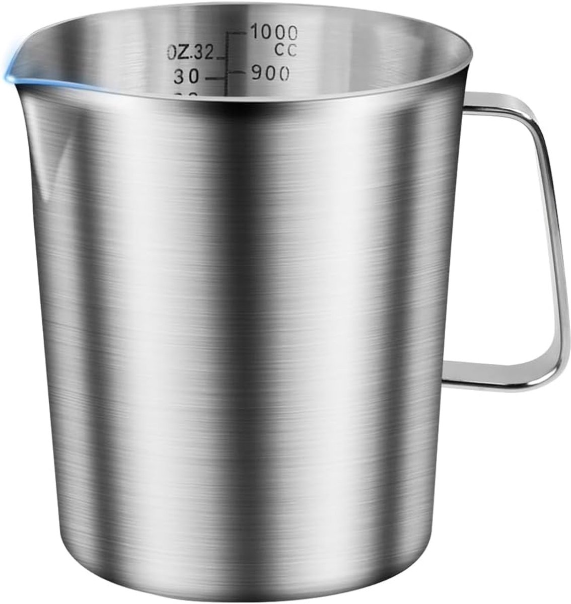 Thijox - Maatbeker 1L Roestvrij Staal - Keuken Maatbeker met Handgreep - BPA-vrij - Ideaal voor Melk, Rijst, Thee en Meer - Perfect voor Thuis, Restau