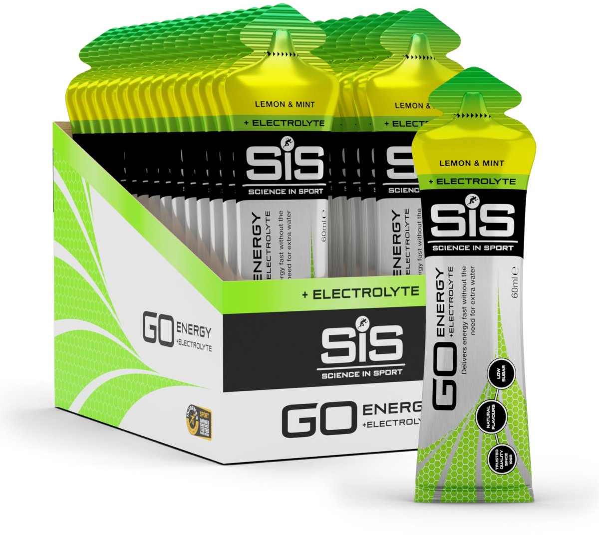 Science in Sport GO Energy + Electrolyte Gels, Citroen & Munt, Pak van 30