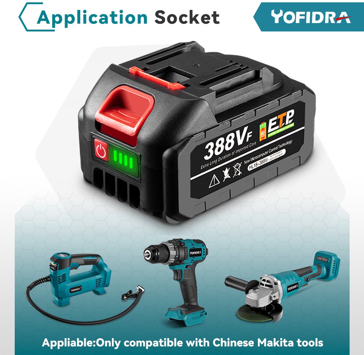 DIMICO - Makita Accu Compatibel - 18V - Accu Set 2 Stuks - Reserve Batterij - voor Gereedschap - Snellader - Lange Werktijd
