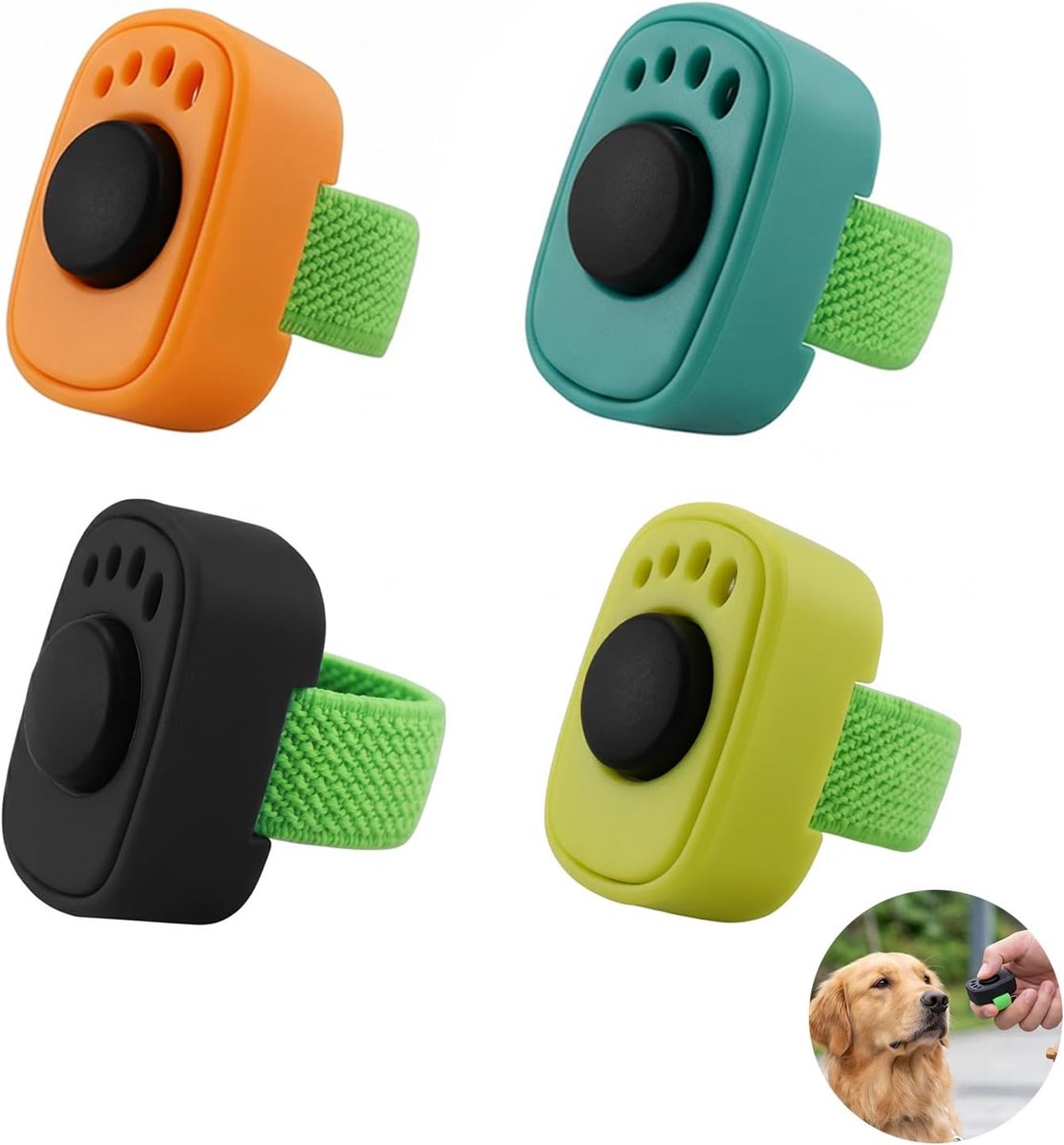 Thijox - Clickerset met 4 Clickers voor Honden, Katten en Paarden - Trainingsaccessoires in Levendige Kleuren - Ideaal voor Dierentraining en Trainers