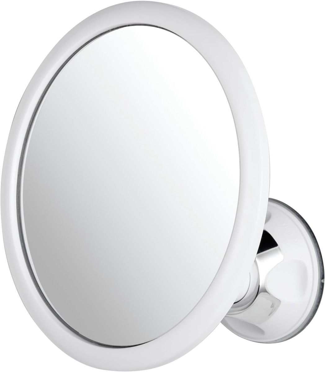 Thijox - MIRRORVANA Anti-Mist Douchespiegel - Ronde Mistvrije Scheerspiegel met 360° Draaibaar en Verstelbare Zuignap - Breukbestendig - 17 cm Diamete