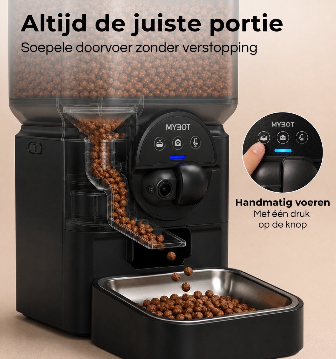 MYBOT Automatische Voerbak met Camera - Kat en Hond - Zwart thumbnail 6