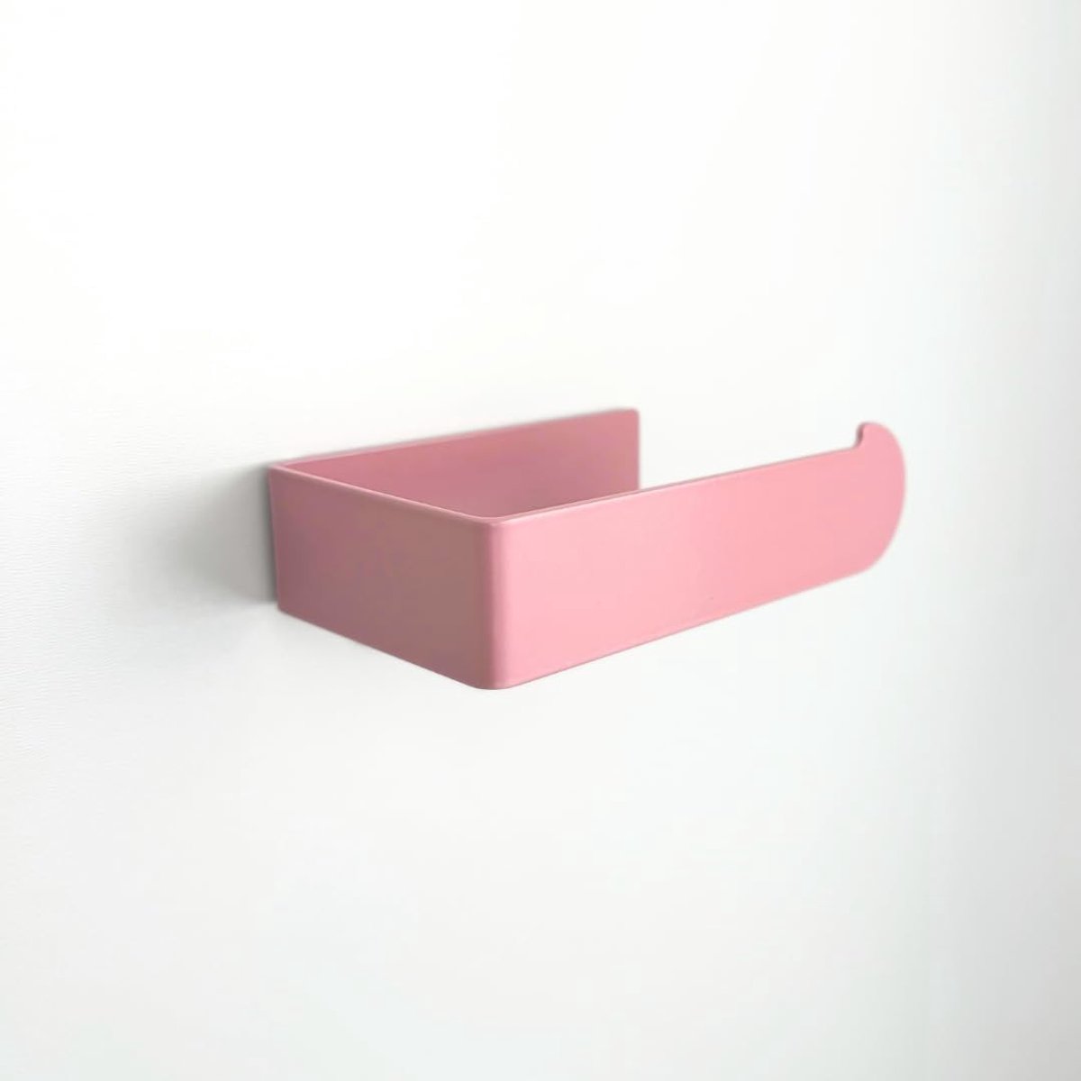 Thijox - Toiletpapierhouder Roze, Zelfklevende WC-Rolhouder van Metaal, Moderne Toiletrolhouder zonder Boren, Pastelkleur, Made in Germany, Voor Badka