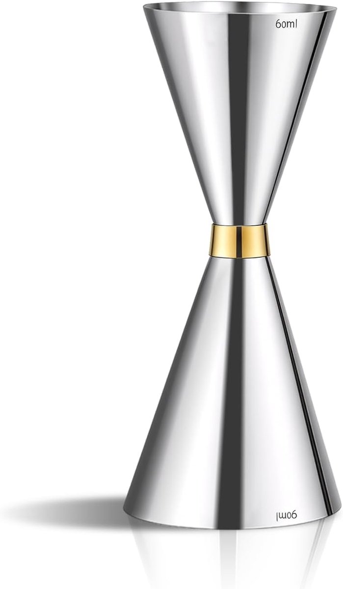 Thijox - Cocktail Jigger Roestvrij Staal - Dubbele Maatbeker 60ml/90ml - Met Meting Markeringen - Perfect voor Feesten en Thuisgebruik