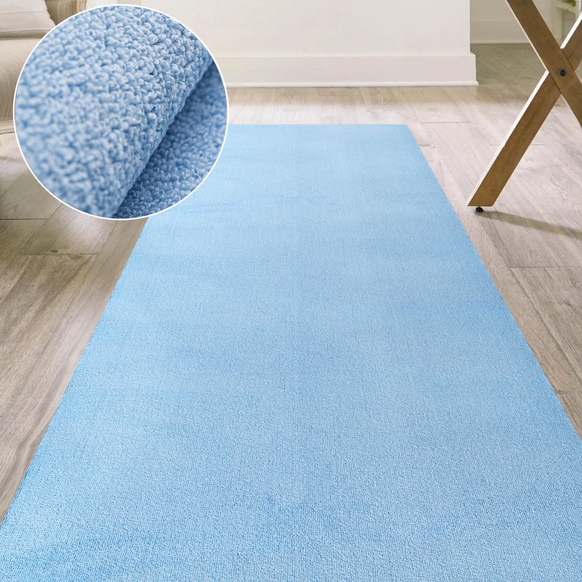 ANRO Badmat Blauw 60x100cm Dun 3mm Antislip Douchemat Microvezel Wasbaar