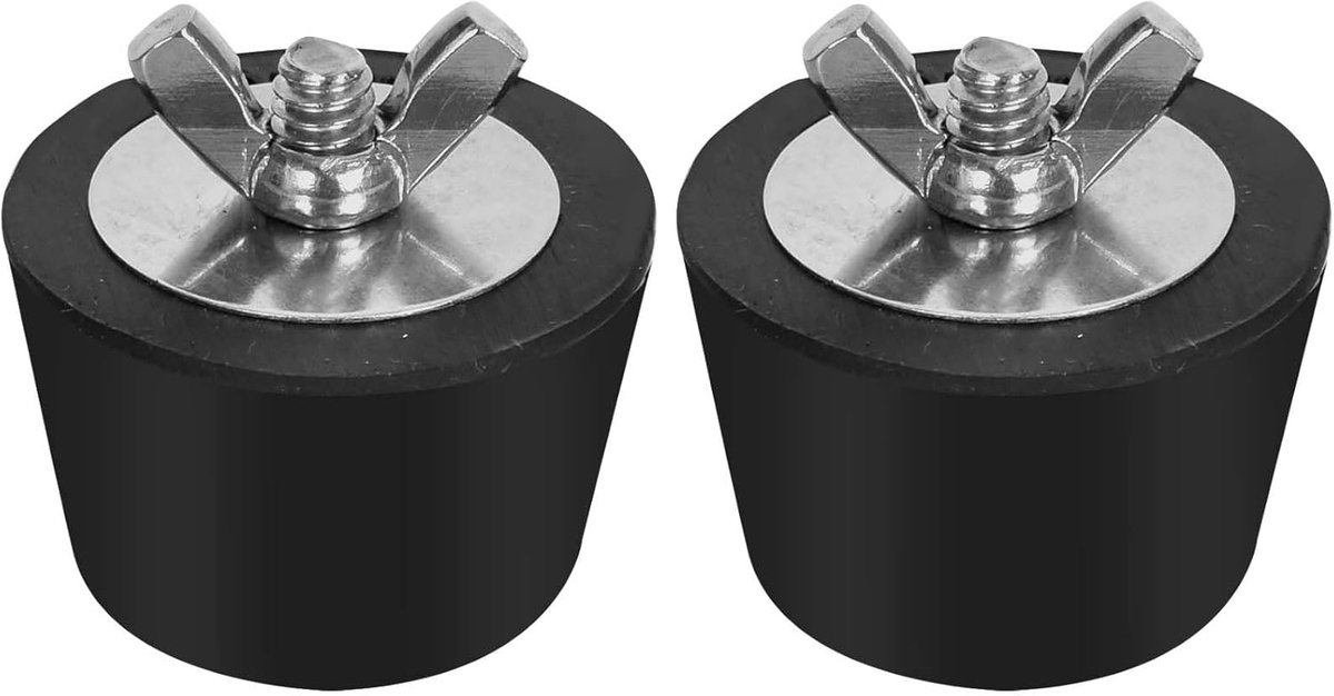 Thijox - Set van 2 rubberen winterpluggen voor zwembad 32-38 mm met roestvrijstalen bouten - Betrouwbare winterbescherming voor zwembaden en waterbedd
