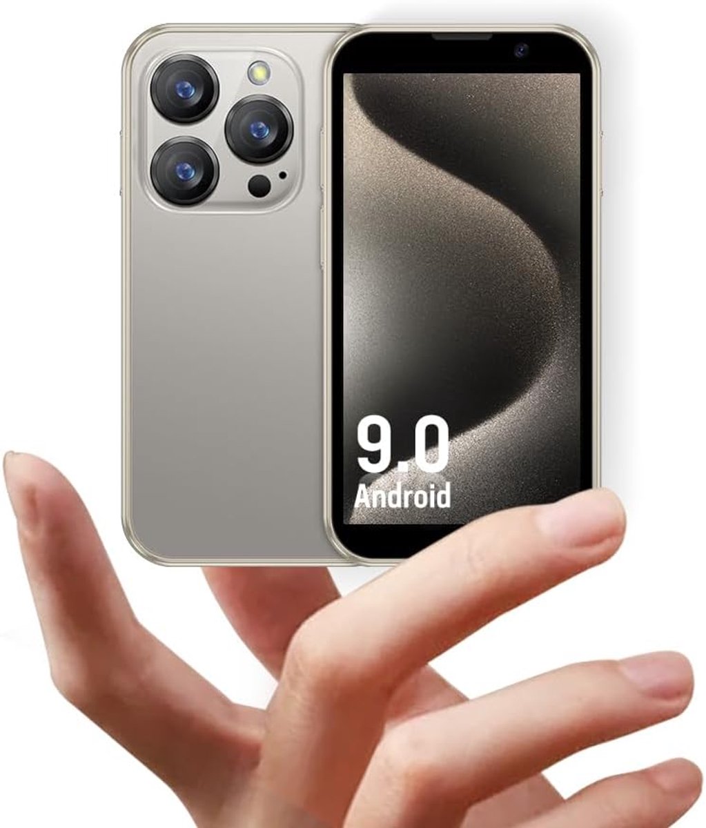 Thijox - Kleine Smartphone XS18pro Unlocked Mini Smartphone, 3.0' Display, 5MP Camera, 900mAh Batterij, Ultra Slank, Goud - Perfect voor Kinderen, Fee