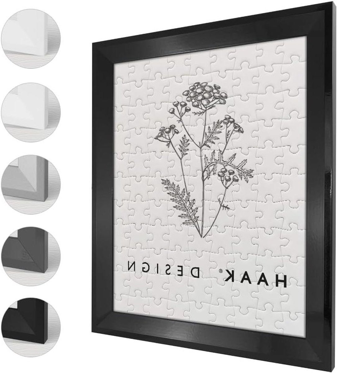 Puzzellijst - Fotolijst Puzzel - Puzzels Inlijsten - Excentrisch Design - 50 x 70 cm - Zwart Hoogglans