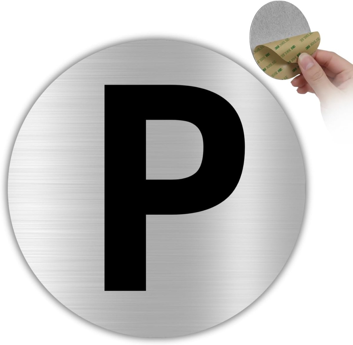 Rond Parkeerbord Aluminium - 10cm Diameter - Zelfklevend - Zilverkleurig - Voor Private Parkeerplaatsen