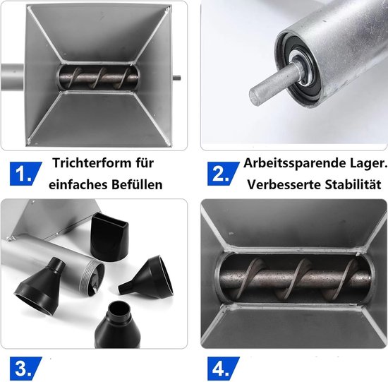 Elektrische Mörtelspuit met 8 Verschillende Nozzles voor Voegen, Beton en Muurafwerking, Ideaal voor Mörtelvoegen en Vloeren — afbeelding 2