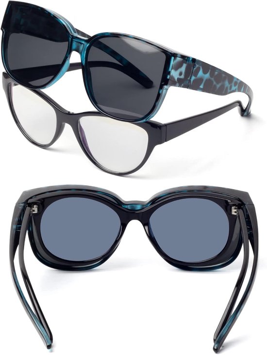 Shadow Gepolariseerde overzet zonnebril voor dames, overzetzonnebril voor brildragers, clip on zonnebril, uv-bescherming, ultralicht - Oversized overbril voor brildragers, voor dames en heren, ultralicht voor autorijden, fietsen, sport en vrije tijd van Shadow Gepolariseerde Overzet — afbeelding 2