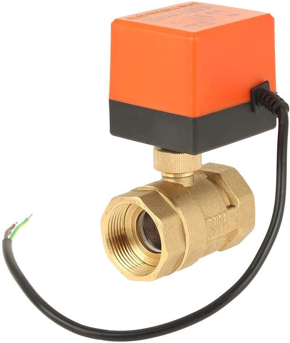 Elektrische ventiel, 3-draads 2-punts regelventiel motor kogelventiel elektrische ventiel omgekeerde kogelkraan, AC 220V G1-1/4 DN32