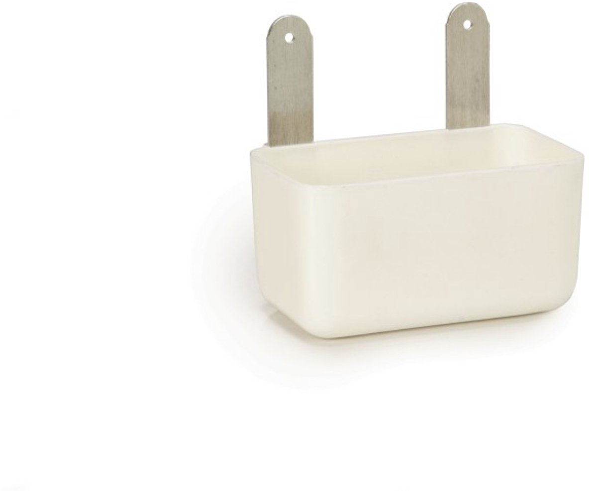 Natural - Voerbak - Duif - Weduwschapbakje Met Vaste Haken 4,7x5,5x9cm Wit - 1st
