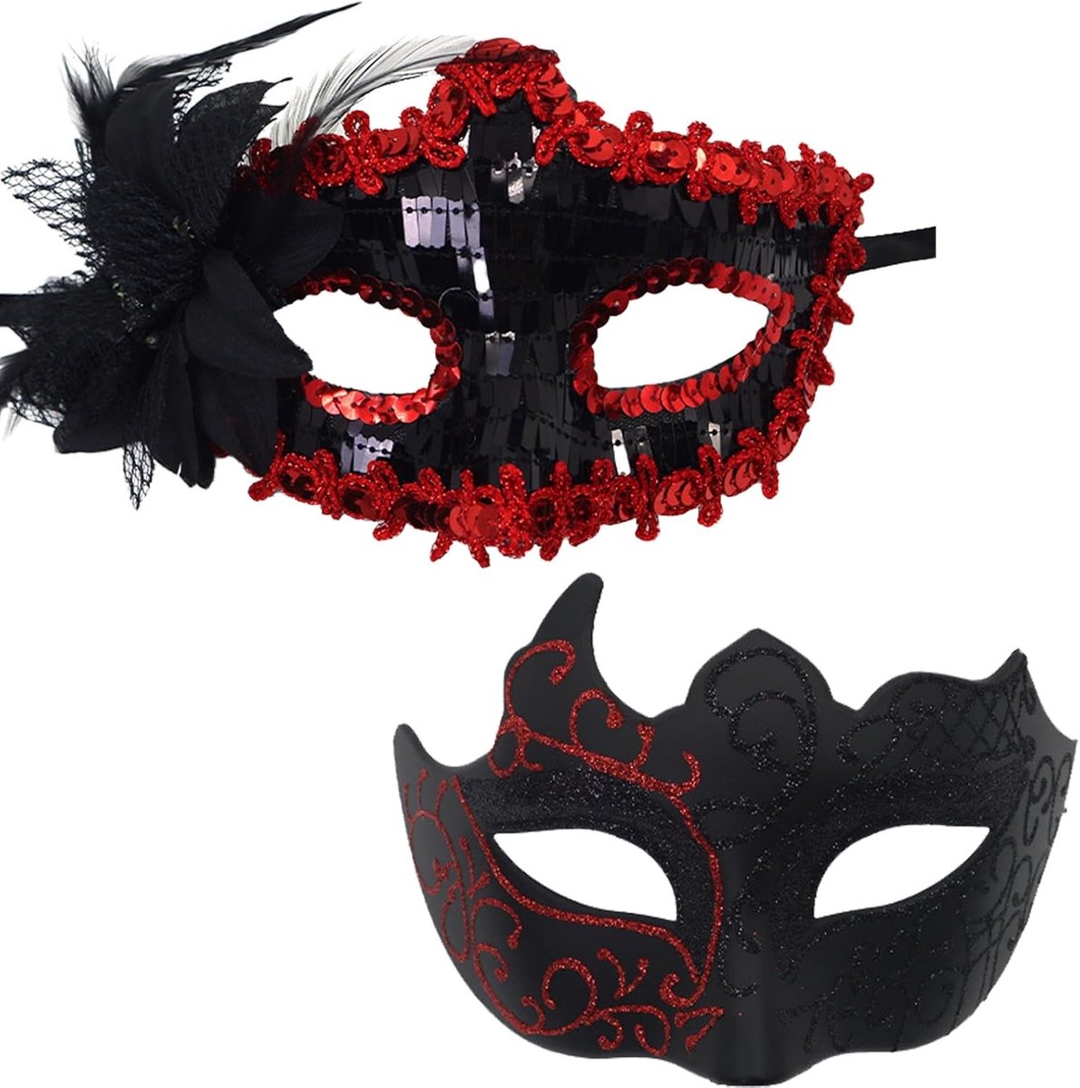 Venetiaanse maskers voor mannen en vrouwen - glanzend - voor carnaval - perfect voor Halloween - SnelShoppen
