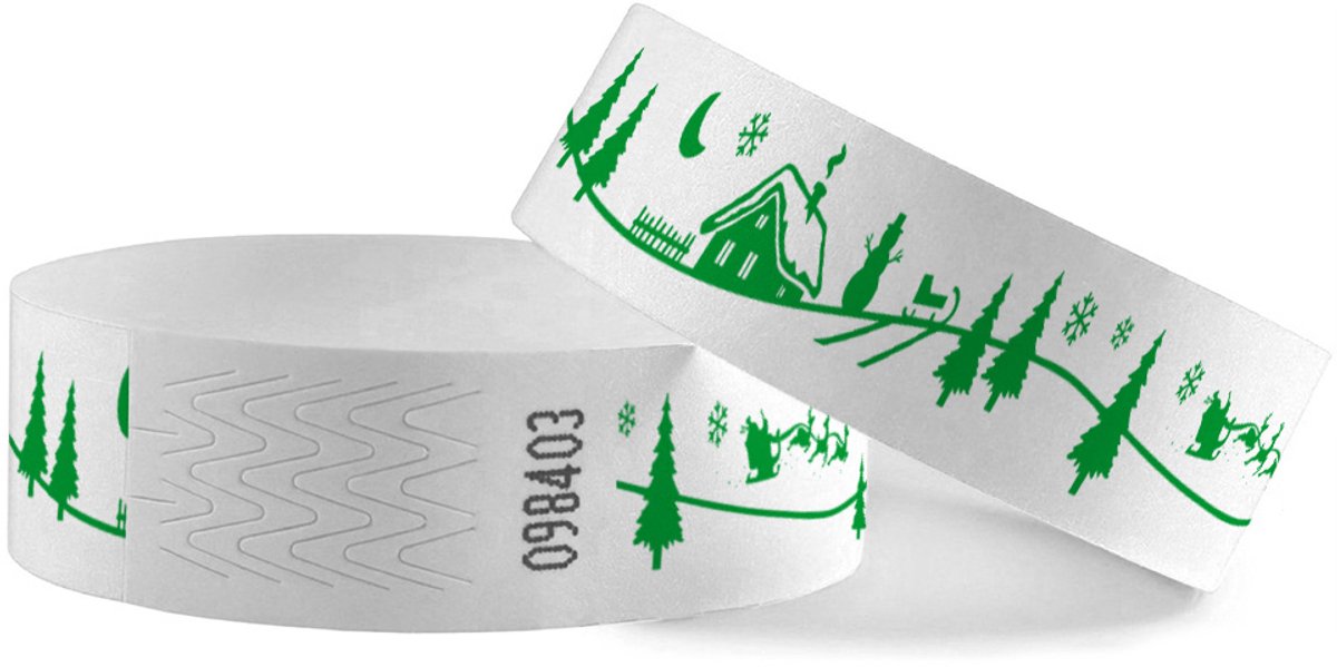 CombiCraft kerst Tyrex polsbandjes 248 x 19 mm groen - 100 stuks