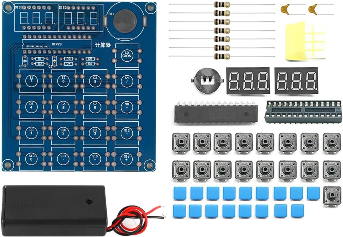 SnelShoppen - Calculator DIY Kit 6 Digit Zelfbouw Calculator Kit Schattige Soldeer Project Kit voor Thuis Kantoor Praktische Elektronica Oefen Kit