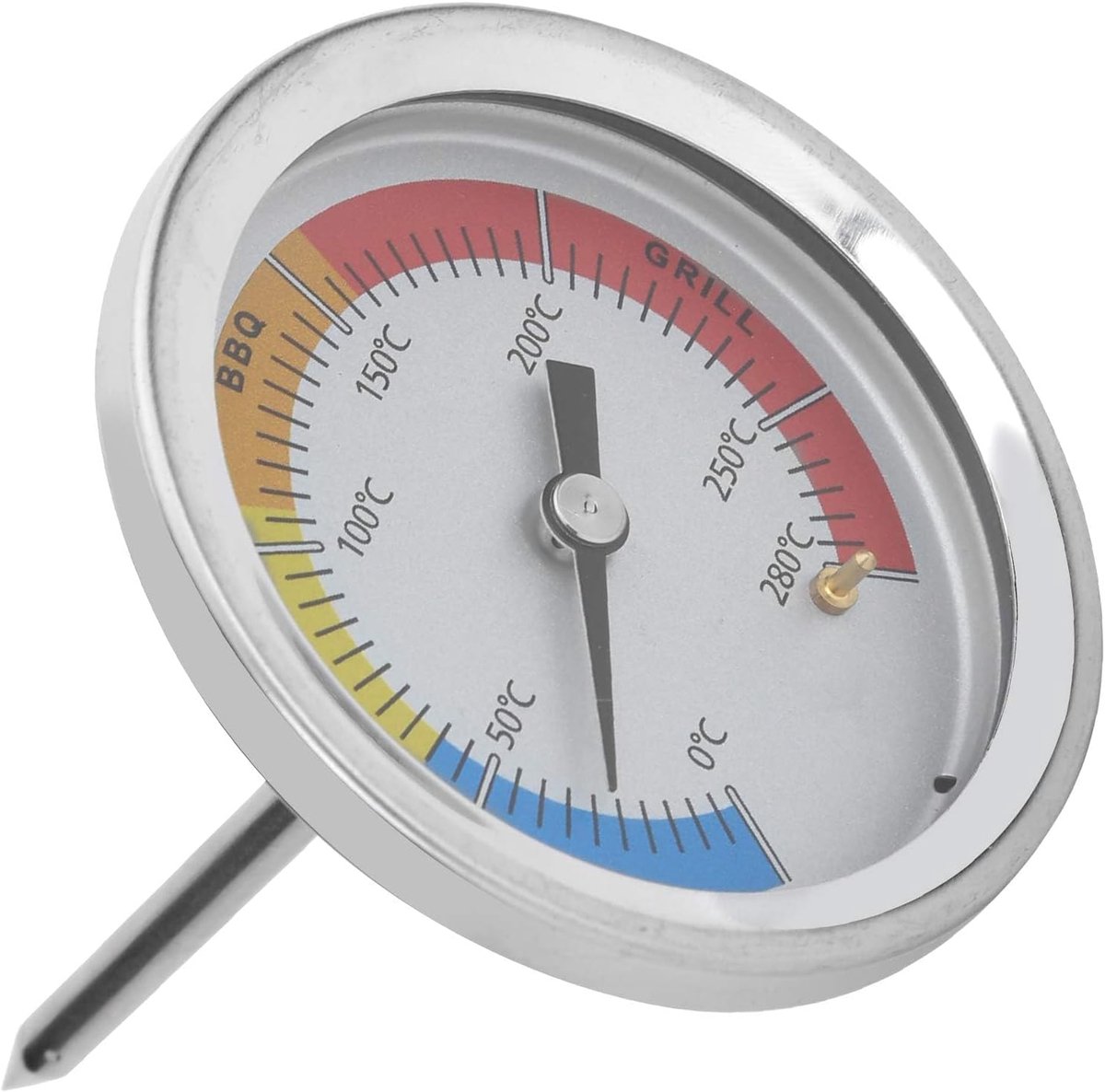 BBQ Barbecue Houtskool Grill Pit Houtroker Temperatuurmeter Grillthermometer met Fahrenheit en warmte-indicator voor - ShopVlot