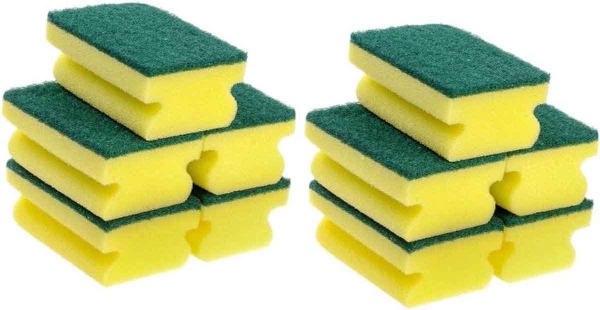 Keuken Afwas Spons - Schoonmaak Spons - Efficiënte Keukenreiniging - Krasbestendig Oppervlak - 10 stuks - Gekleurd
