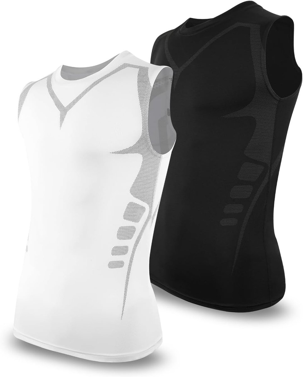 Compressieshirt voor heren, sporttanktop, mouwloos functioneel shirt