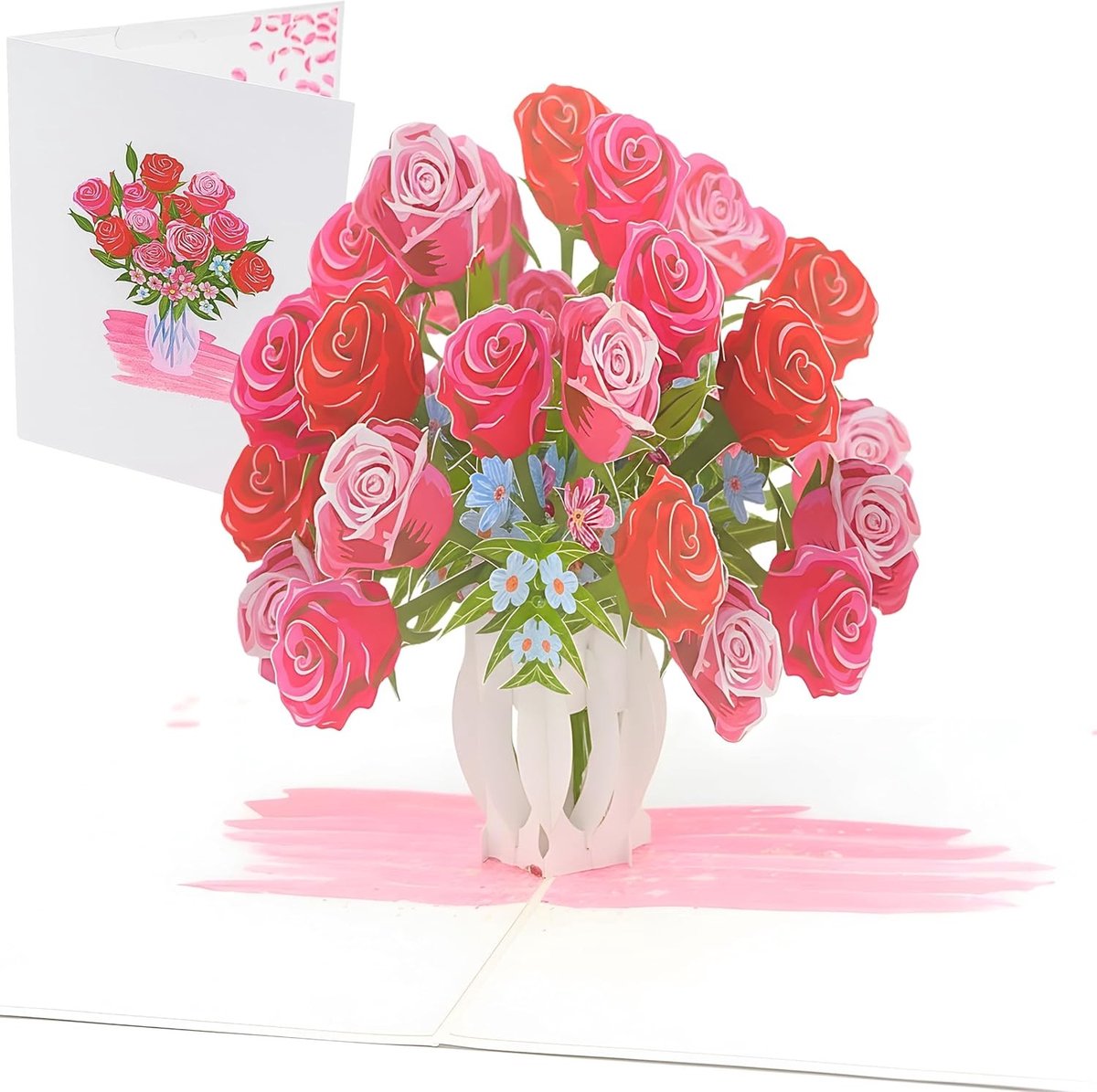 Pop-Up Wenskaart - 3D Bloemenontwerp - Premium Japans Papier - Lasergesneden - Met Envelop