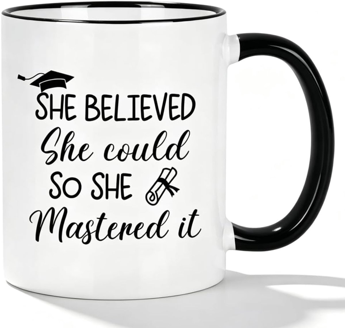 Mok Voor Afstuderen, Afstudeerbeker, Bachelor Hoed,Geslaagd Examen, Cadeau voor Afstuderen, Dagelijks Gebruik - S
