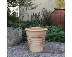 SnelShoppen - Grote Terracotta Bloempot Aster 50 cm - Vorstbestendige Plantenbak - Handgemaakt - Met Afvoergaatje - Tuin, Balkon, Binnen