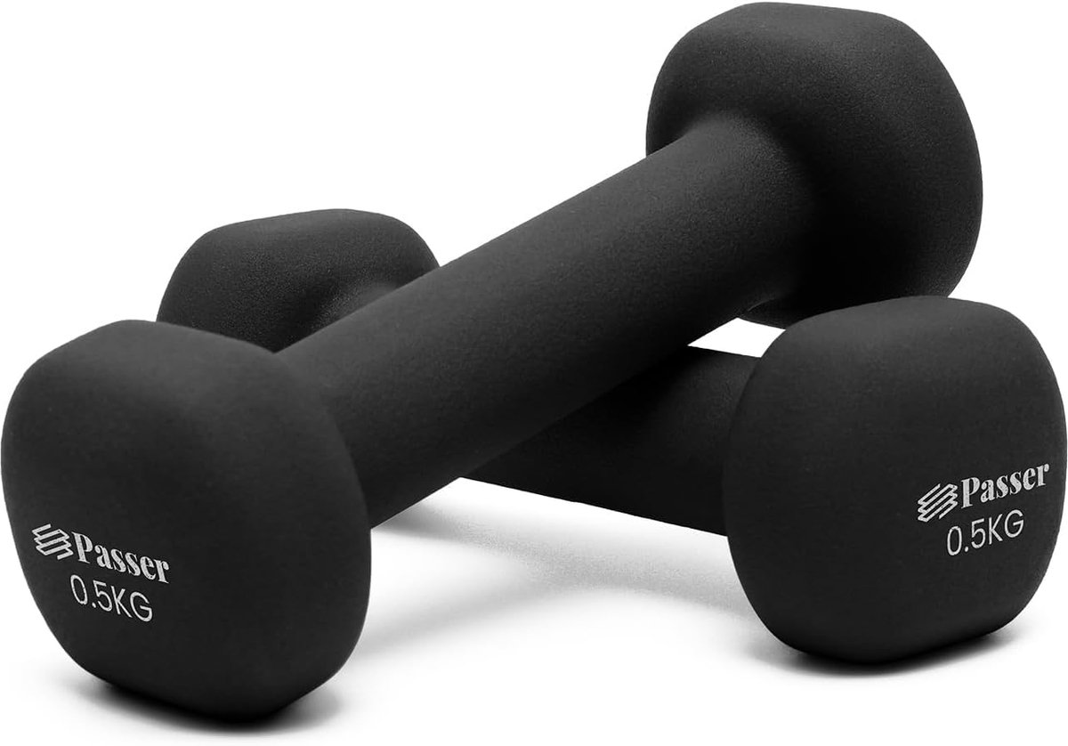 SnelShoppen - Neopreen Dumbbell Set voor Vrouwen en Kinderen, Kleurige Dumbells, Set van 2 voor Fitness, Gym, Yoga, Pilates, Krachttraining, 1kg tot 8