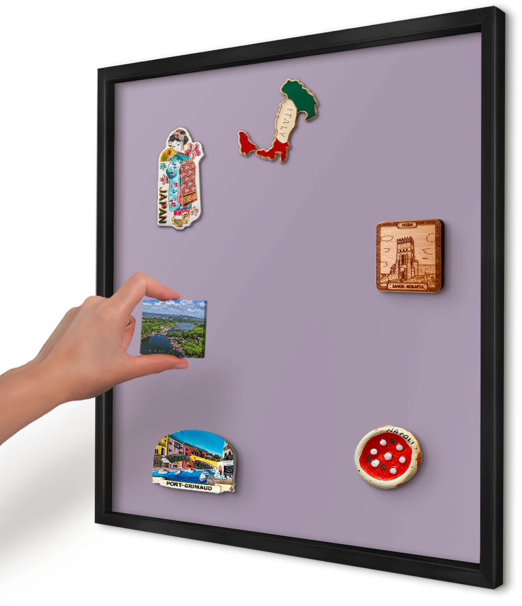 Artprintcave Paars Magneetbord mit Zwart Frame - 50x50 cm - Lila Paars Magneet Bord mit Frame - Minimalist Notitiebord - Achtergronden En Patronen