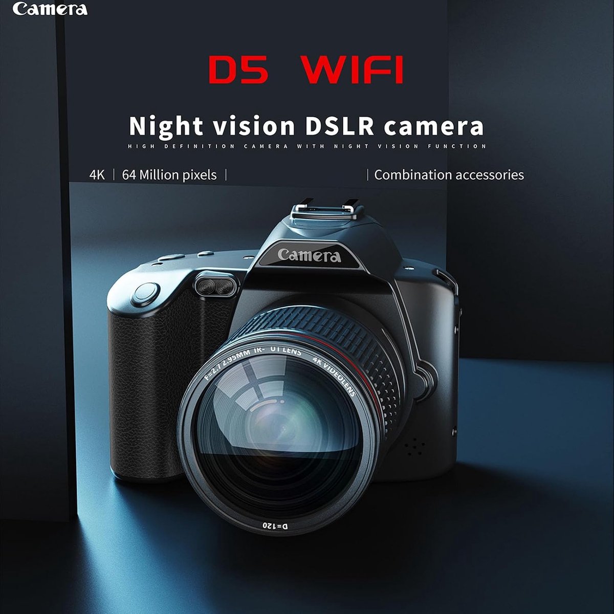 4K videocamera camcorder - 16x digitale zoom - 64MP wifi webcam - HD nachtfotografie - ShopVlot