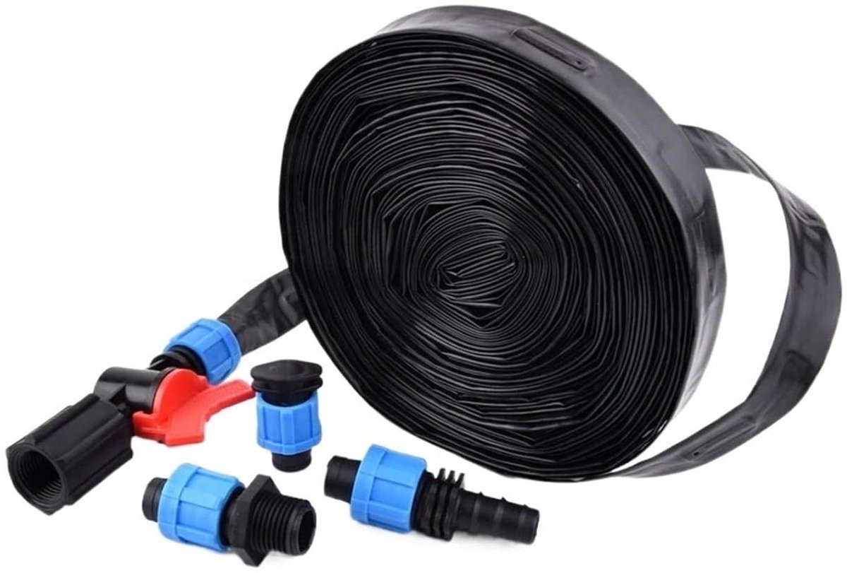 Druppelslang Set - Irritatie tape Waterslang - Planten Water Geven - Zelfreinigende Emitter - 20 meter - Zwart/Blauw
