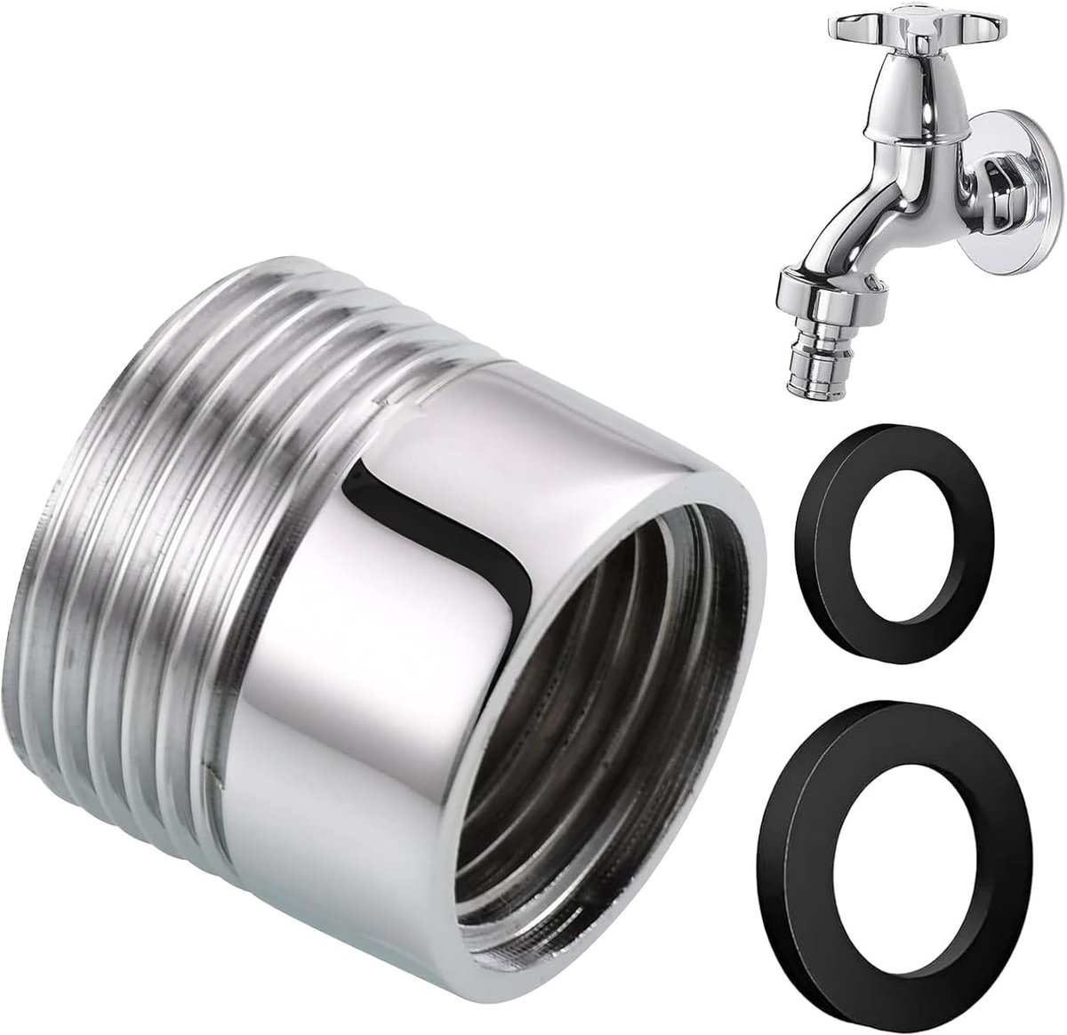 SnelShoppen - Hose Thread Connection Adapter 1/2 inch IG naar 3/4 inch, Messing Faucet Adapter, Tuinslang Connector voor Wasmachine, Afwasmachine, Tui