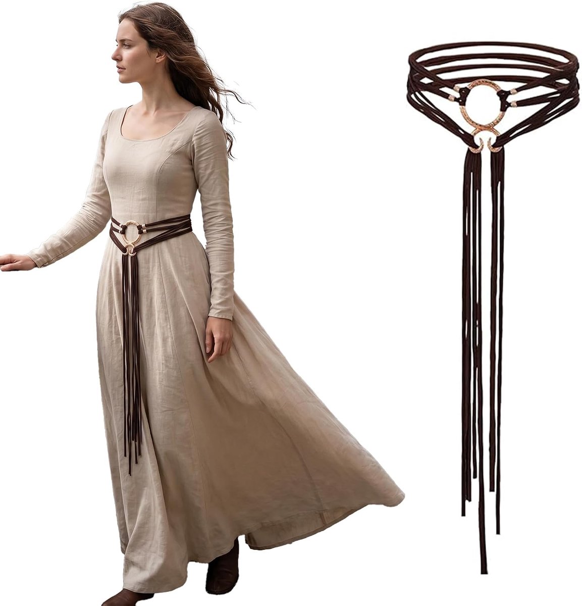 Lange touwriem, Viking-stijl kostuumaccessoire voor renbeurzen