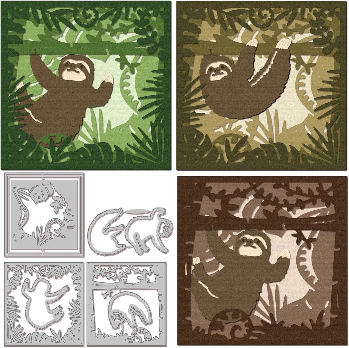 Luiaard gelaagdheid snijden Dies Metalen Tropische Jungle Die Cuts Leuke Dier Achtergrond Snijden Embossing Sjablonen voor Scrapbooking Ambachten Papieren Kaarten