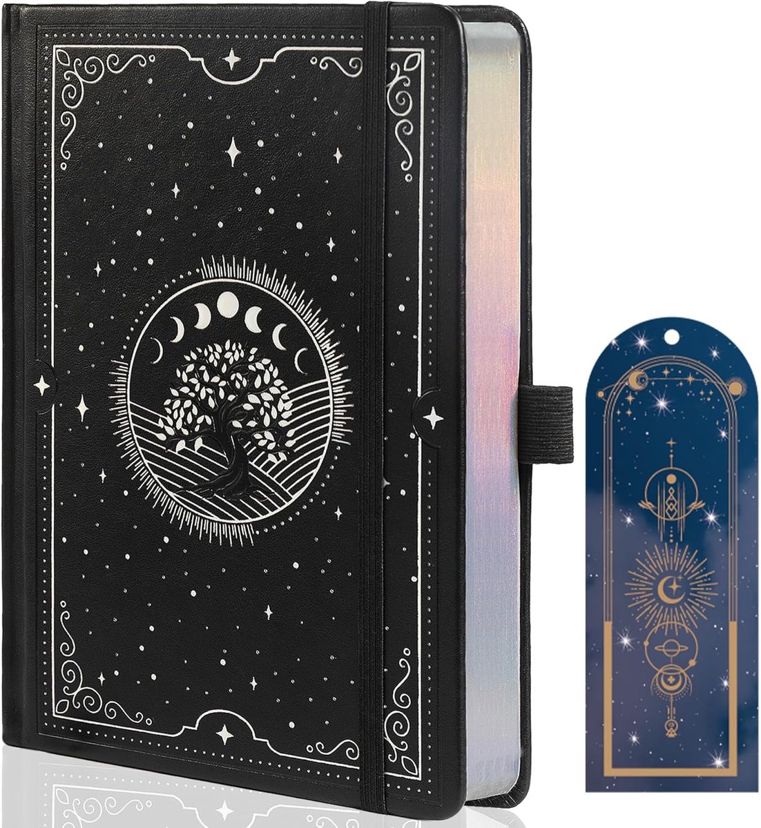 SnelShoppen - Tree of Life Dagboek A5, Dotted Notitieboek voor Volwassenen, Vegan Leer Hardcover met Bookmark, 190 Genummerde Pagina's, Aesthetic Jour