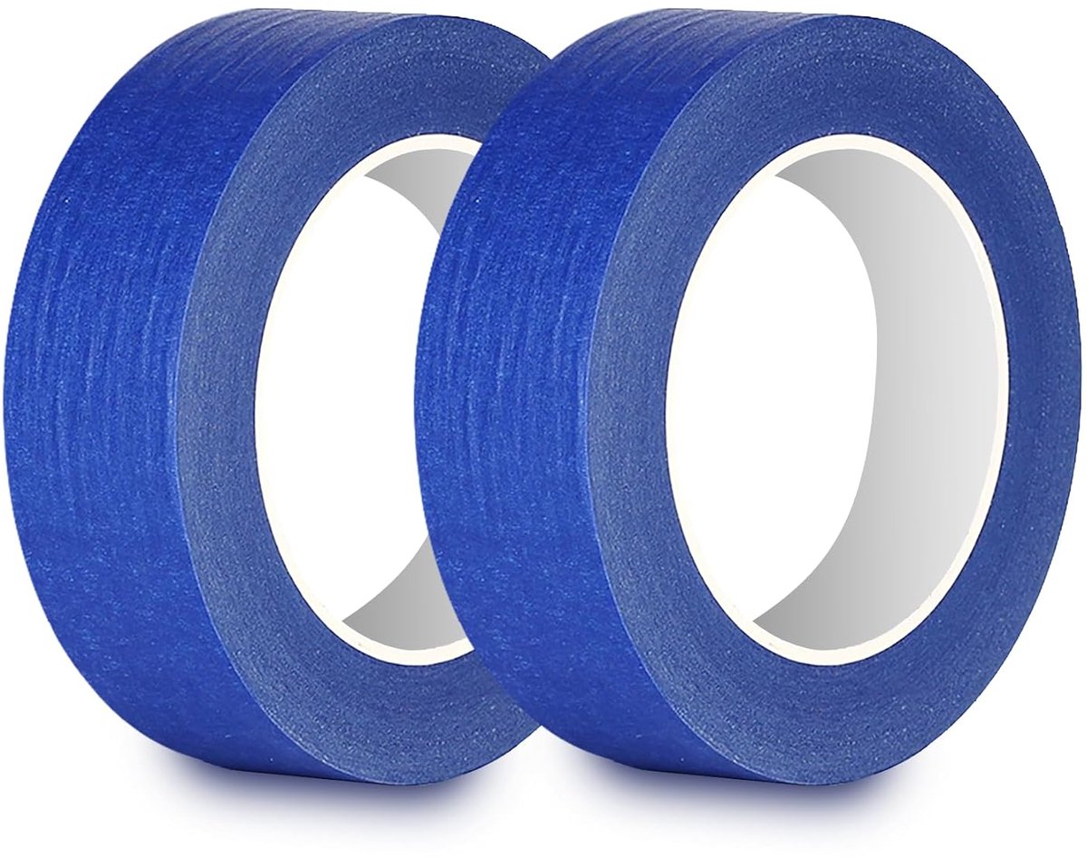 SnelShoppen - Paper Tape 30 mm x 50 m - 2 Rollen Rubber-Coated Papier Afplaktape voor Schilderen, Klussen en Doe-Het-Zelf, Schrijfbaar, Blauw