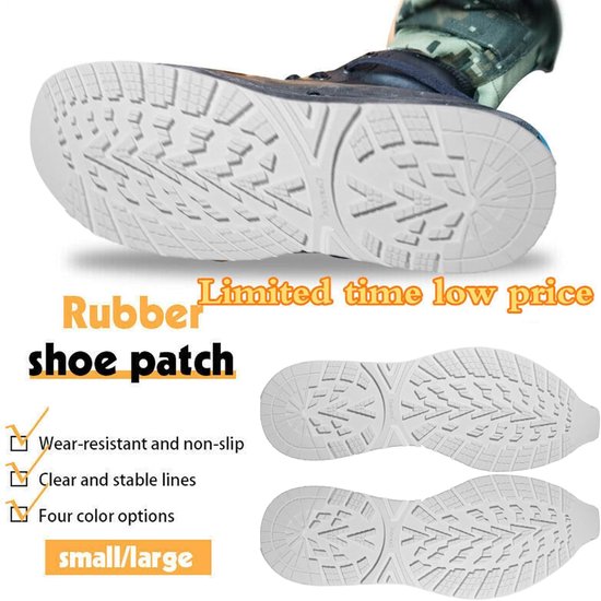 Schoenreparatie Pleisters - Zolen Repareren - Schoenen Herstellen - Antislip Rubber - Grote code EU41-44 - Zwart — afbeelding 3