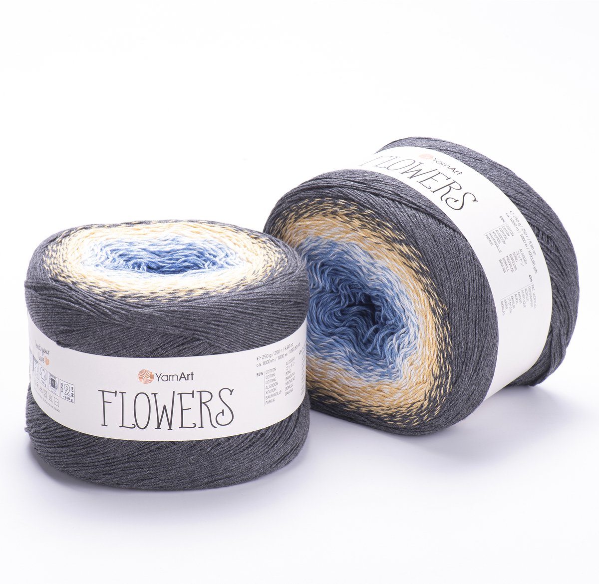 YarnArt Flowers Verloopgaren - 55% Katoen 45% Acryl - voor Haken en Breien - 250g / 1000m - Kleur 287
